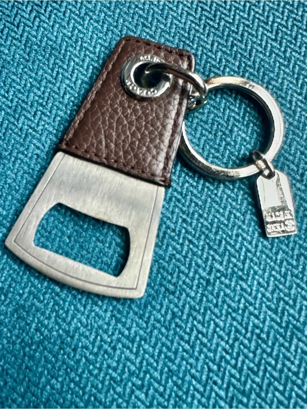 Coach Mahogany Leather Bottle Opener Keychain unisex - (Style F62097) - NEW